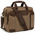 Aktentasche 42 x 12 x 32 cm aus Canvas in Khaki Braun mit Schultergurt