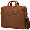 Laptoptasche 40 x 8 x 30 cm Kunstleder Braun mit Schultergurt und Reißverschluss