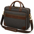 Laptoptasche 40 x 30 x 10 cm Textil dunkelgrau/braun mit Schultergurt für Büro