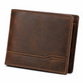 Herren Geldbörse 11.5 x 9.5 x 2.0 cm aus braunem Leder im Vintage Stil mit Kartenfächern