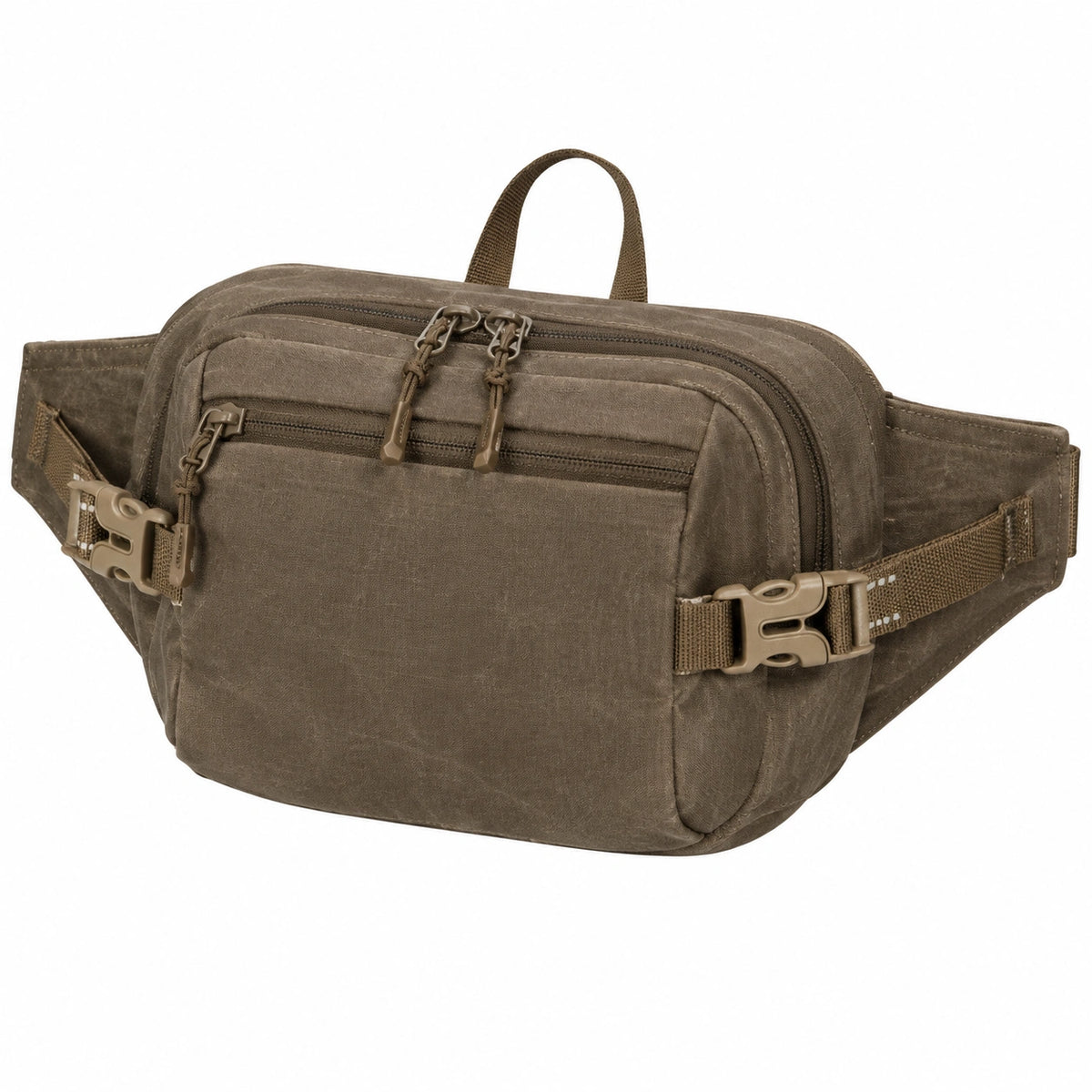 Hüfttasche 30 x 15 x 8 cm aus Textil Olivbraun mit Reißverschluss im Outdoor-Stil