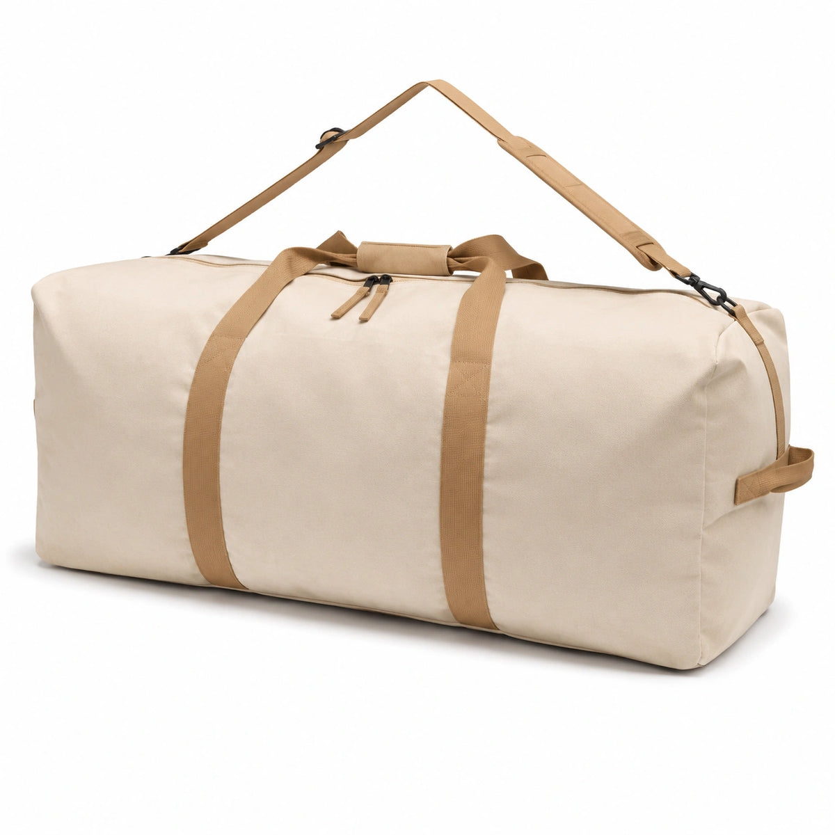 Reisetasche 60 x 30 x 30 cm aus Textil in Beige für Reisen mit Schultergurt