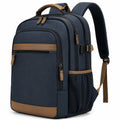 Alltagsrucksack 30 x 18 x 45 cm aus Textilgewebe in Dunkelblau Braun mit Mehrfachfächern