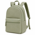 Rucksack 40 cm aus Kunstleder in Salbeigrün mit Reißverschlüssen für Alltag und Freizeit