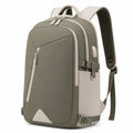 Laptop-Rucksack 48 x 32 x 18 cm aus Polyester olivgrün-beige mit gepolsterten Trägern für Alltag und Reisen