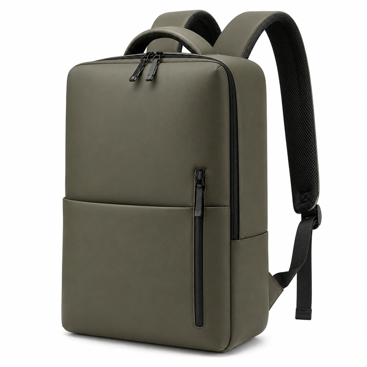 Rucksack 30 x 14 x 42 cm aus Kunstfaser olivgrün für Alltag mit Reißverschlussfächern