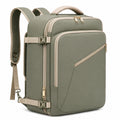 Rucksack 40 x 30 x 15 cm aus Kunstleder Olivgrün mit Mehrfachfächern für Reisen