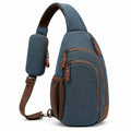 Umhängetasche 20 x 10 x 35 cm aus Textil Blau für Alltag mit Reißverschlussfächern